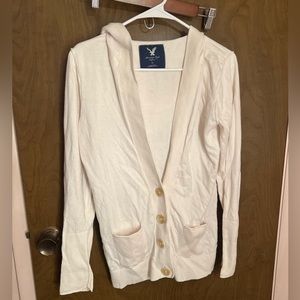 American Eagle Hooded Button Up Sweater